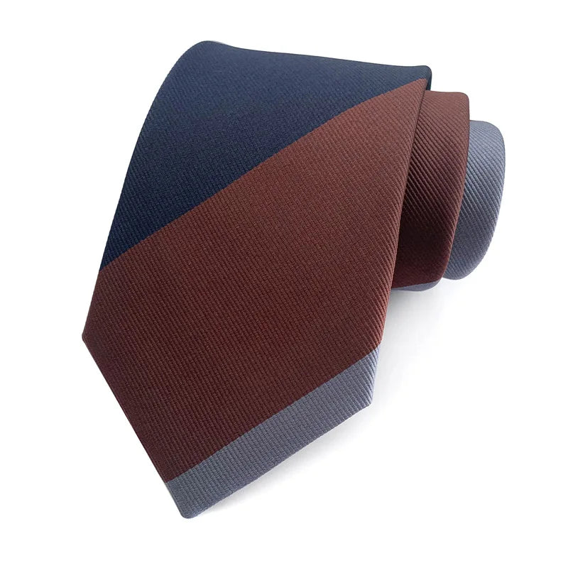 Luxury 8CM Mens Tie Necktie Striped Stripes Ties For Man Groom Jacquard Woven Neck Tie For Business Wedding Party
