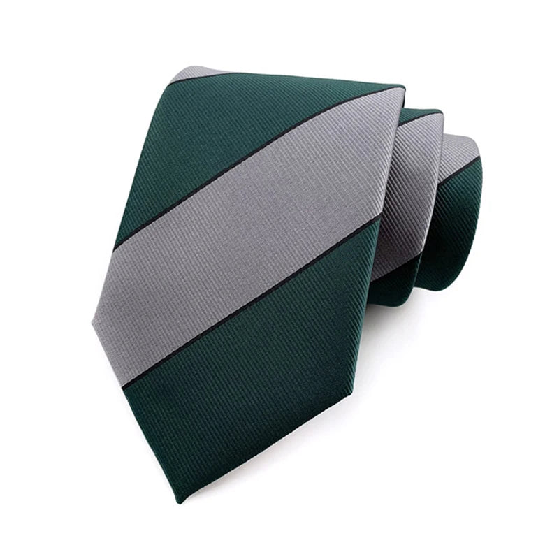 Luxury 8CM Mens Tie Necktie Striped Stripes Ties For Man Groom Jacquard Woven Neck Tie For Business Wedding Party