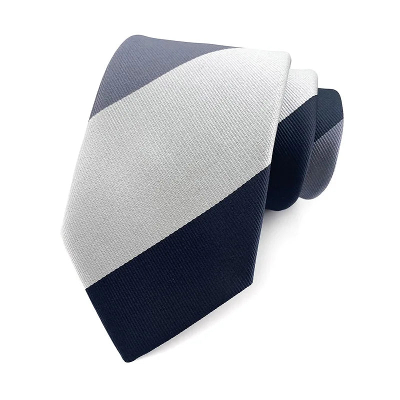 Luxury 8CM Mens Tie Necktie Striped Stripes Ties For Man Groom Jacquard Woven Neck Tie For Business Wedding Party