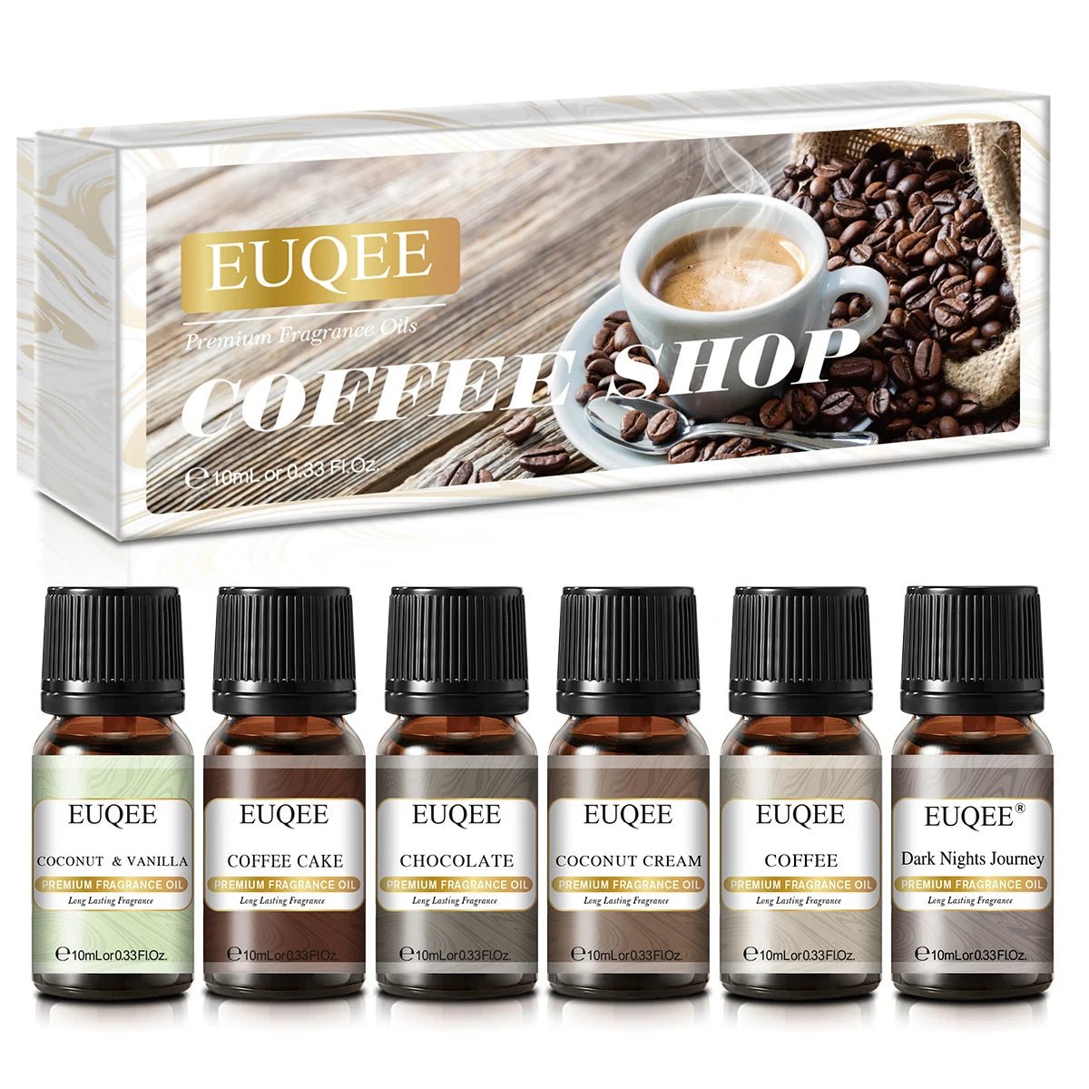 EUQEE 6pcs Fragrance Oils Set 10ml Aroma Oil Gift Box For Humidifier Diffuser Candle