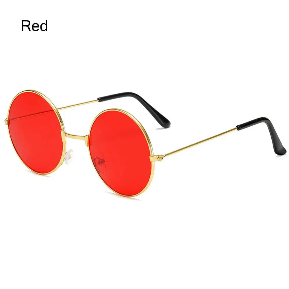 Fashion Retro Black UV400 Protection Shades Sun Glasses Trendy Small Round Sunglasses for Women Men Metal Frame For Travel Beach