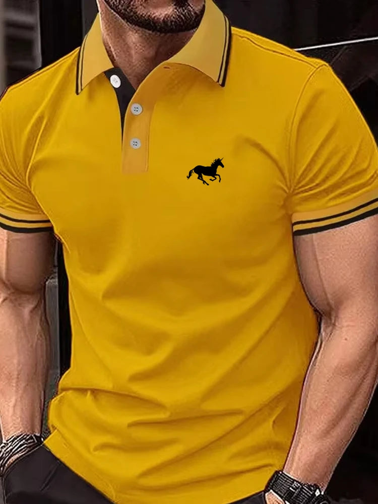 Men's T-shirt Classic Short sleeved Polo Shirt Summer Top