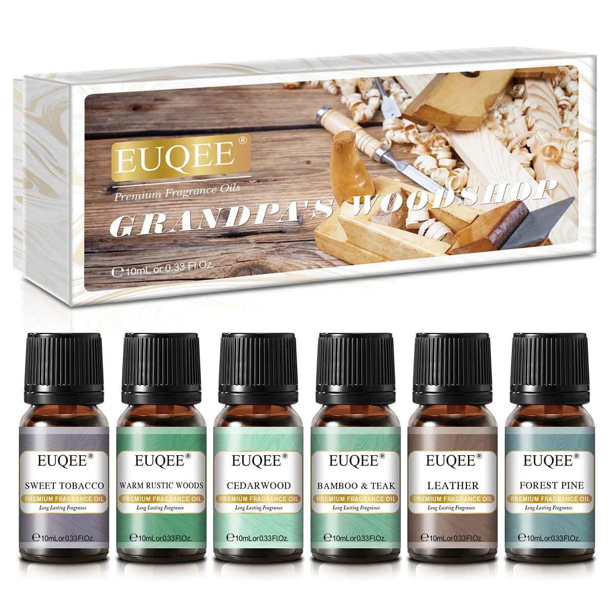 EUQEE 6pcs Fragrance Oils Set 10ml Aroma Oil Gift Box For Humidifier Diffuser Candle