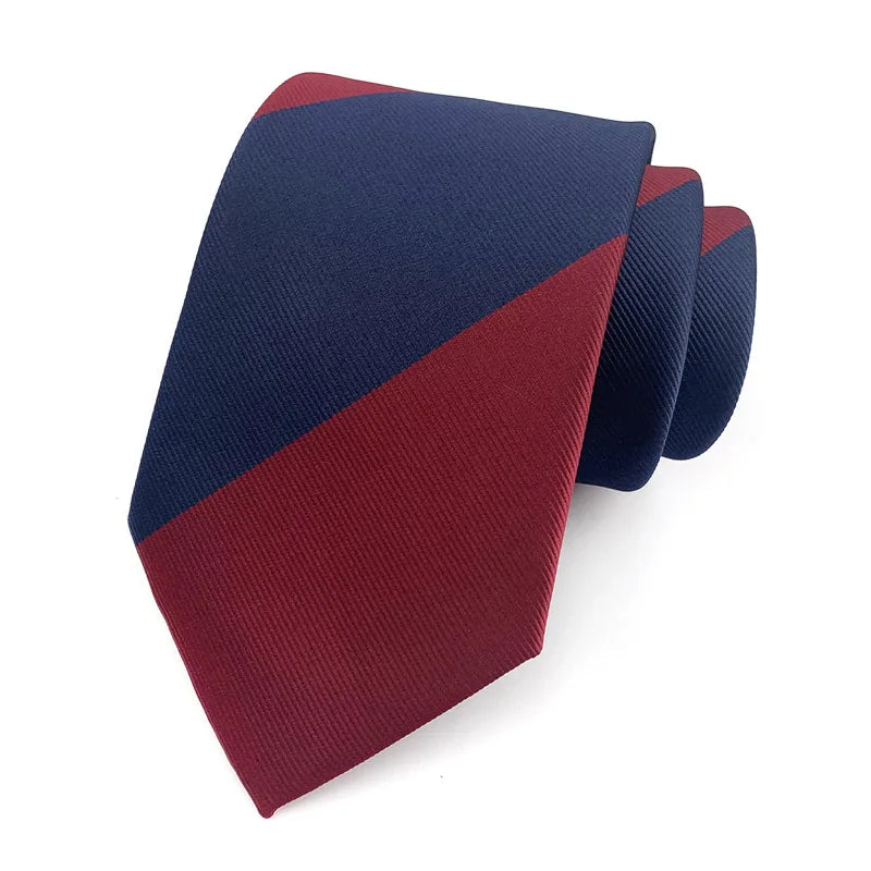 Luxury 8CM Mens Tie Necktie Striped Stripes Ties For Man Groom Jacquard Woven Neck Tie For Business Wedding Party