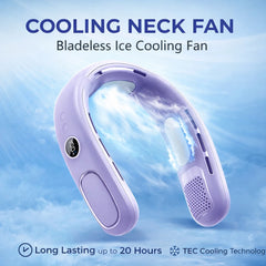 N90 Neck Fan Semiconductor Cooling 5-Speed Bladeless Wearable Fan USB Rechargeable Portable Outdoor Travel Camping