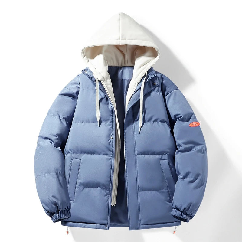 Fashion Men's Hooded Parka Jackets Thick Warm Outdoor Hip Hop Streetwear Casual Winter Quality Male Puffer Jacket Couple Coats