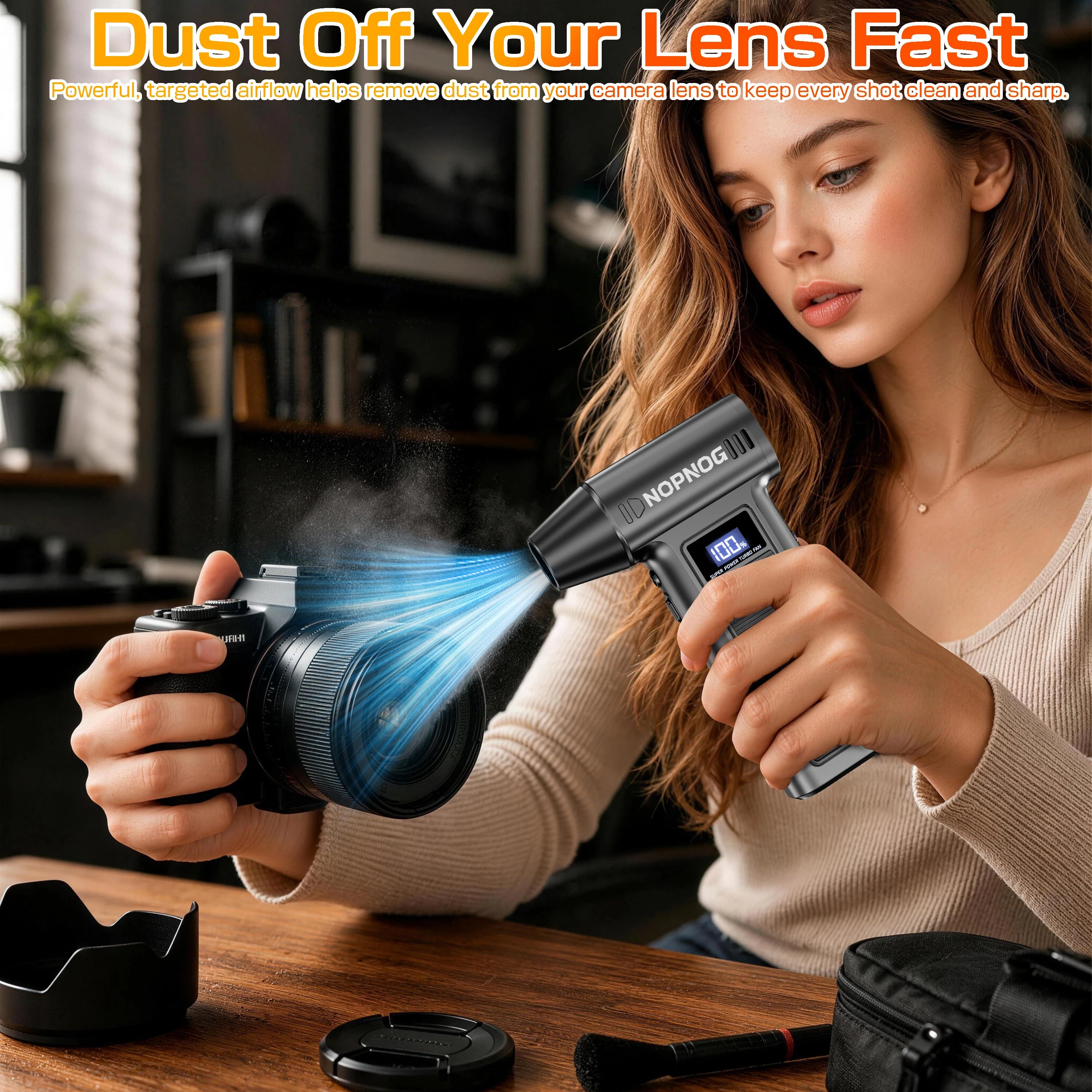 Turbo Fan Violent Jet Blower Cleaning Tools Car Vacuum Cleaner Summer Universal Hair Dryer Electric Air Duster Auto Dust Collector for Car Home Computer Keyboard Camera Outdoors Fan