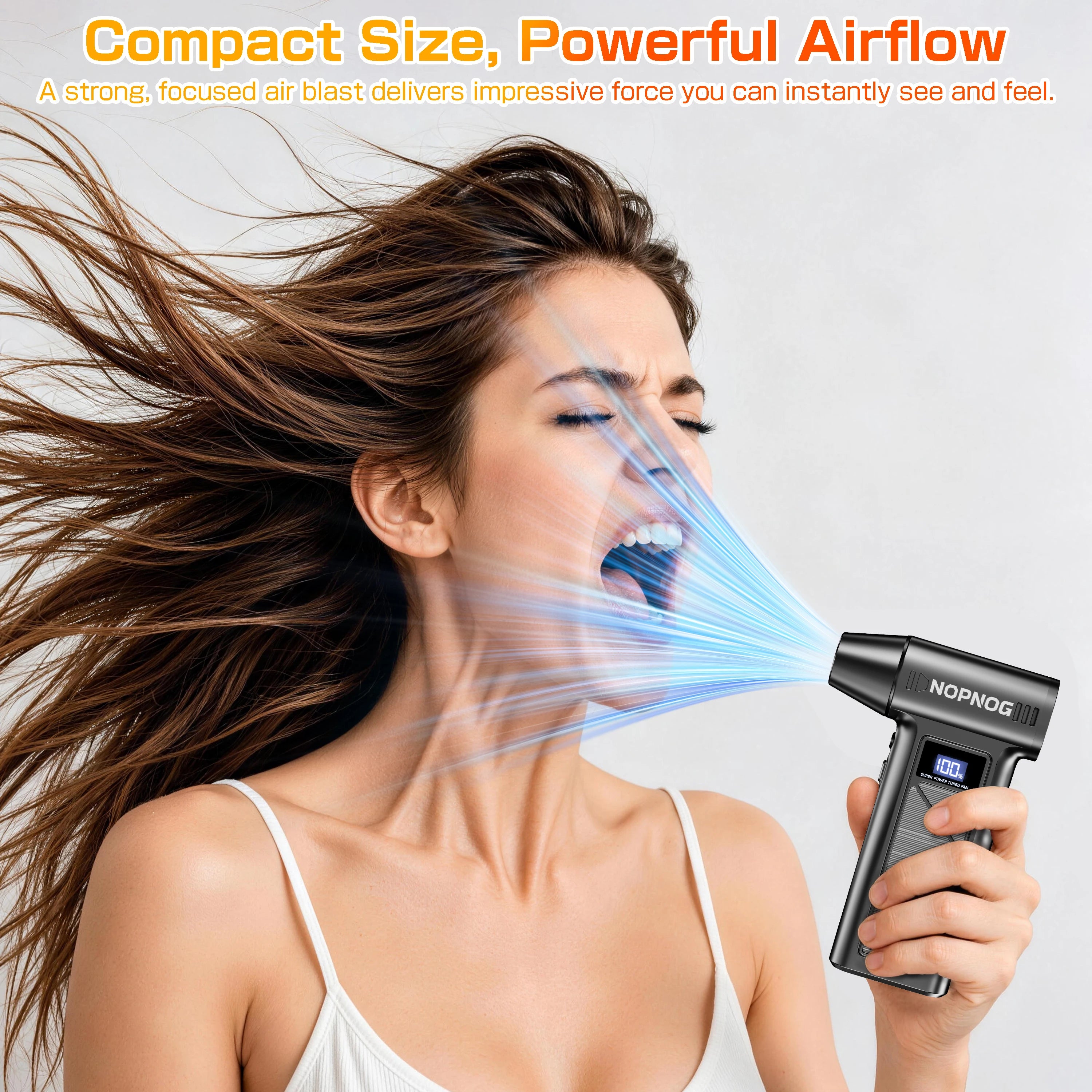 Turbo Fan Violent Jet Blower Cleaning Tools Car Vacuum Cleaner Summer Universal Hair Dryer Electric Air Duster Auto Dust Collector for Car Home Computer Keyboard Camera Outdoors Fan