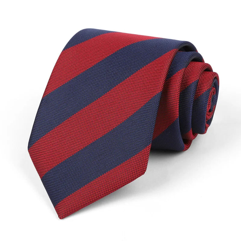 Luxury 8CM Mens Tie Necktie Striped Stripes Ties For Man Groom Jacquard Woven Neck Tie For Business Wedding Party