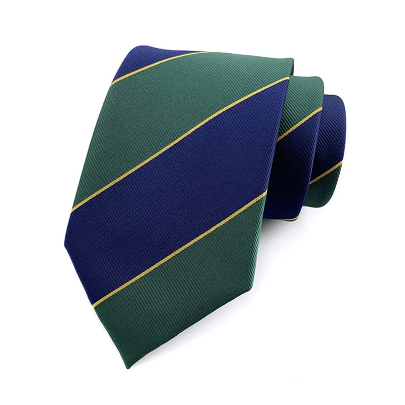 Luxury 8CM Mens Tie Necktie Striped Stripes Ties For Man Groom Jacquard Woven Neck Tie For Business Wedding Party