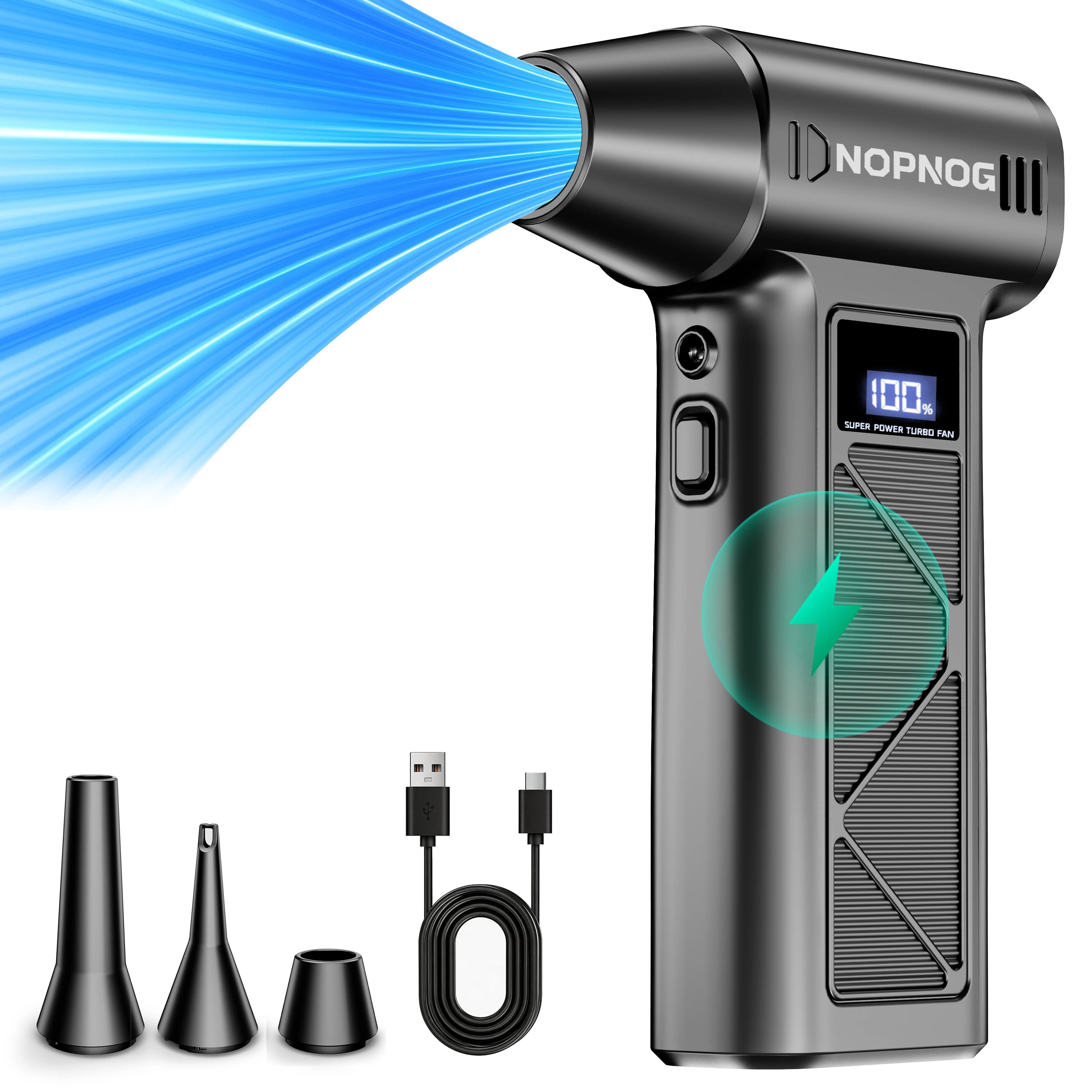 Turbo Fan Violent Jet Blower Cleaning Tools Car Vacuum Cleaner Summer Universal Hair Dryer Electric Air Duster Auto Dust Collector for Car Home Computer Keyboard Camera Outdoors Fan