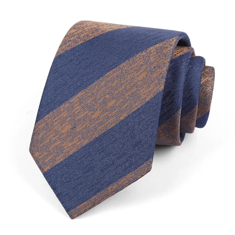 Luxury 8CM Mens Tie Necktie Striped Stripes Ties For Man Groom Jacquard Woven Neck Tie For Business Wedding Party