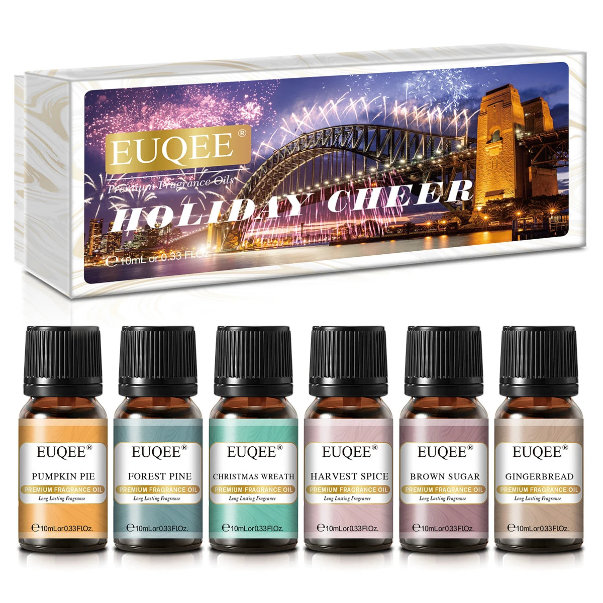 EUQEE 6pcs Fragrance Oils Set 10ml Aroma Oil Gift Box For Humidifier Diffuser Candle Soap Making Air Freshener