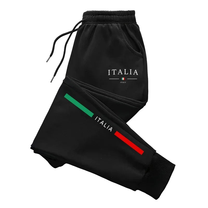 Italy Print Sweatpants High Quality Male Daily Casual Sports Jogger Pants