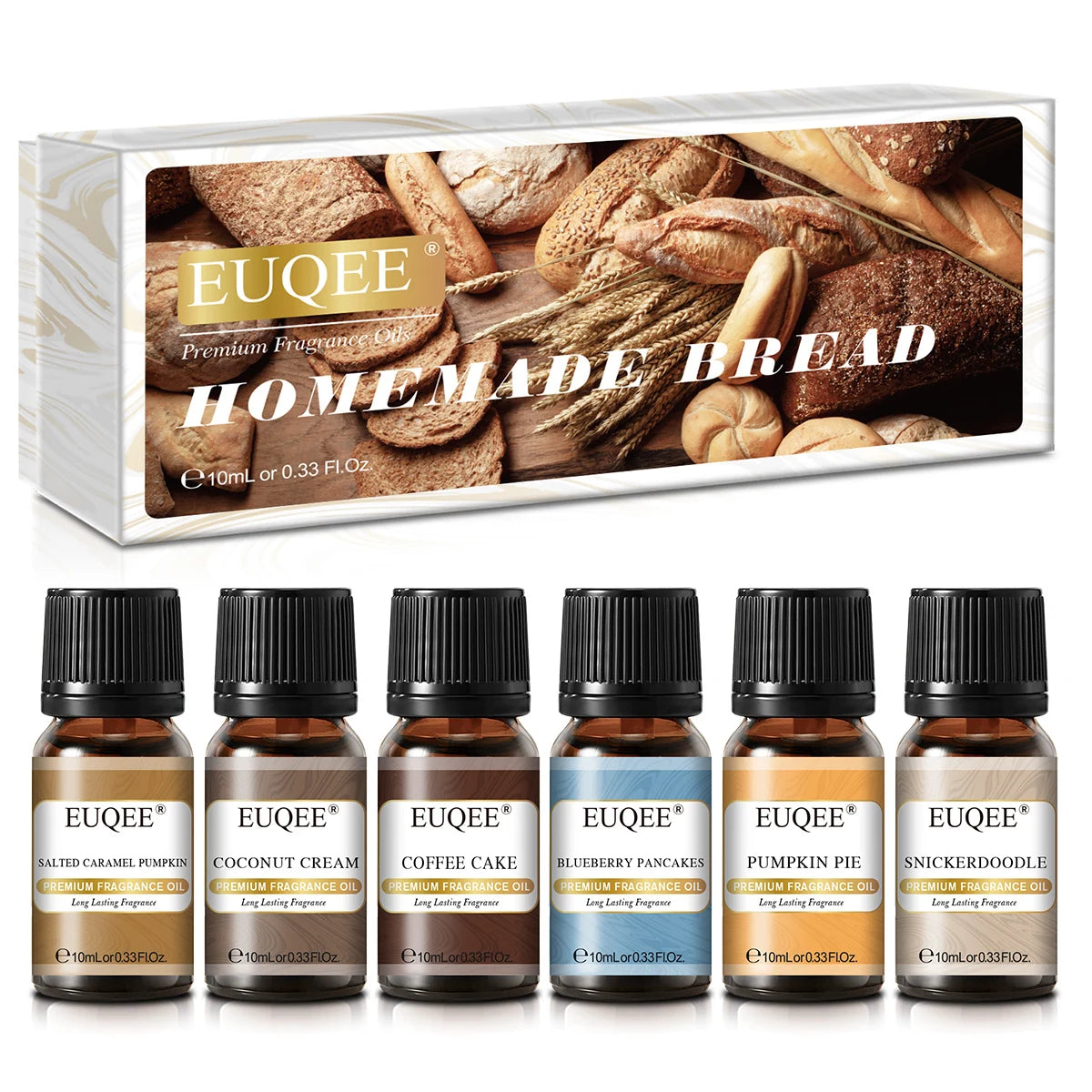 EUQEE 6pcs Fragrance Oils Set 10ml Aroma Oil Gift Box For Humidifier Diffuser Candle