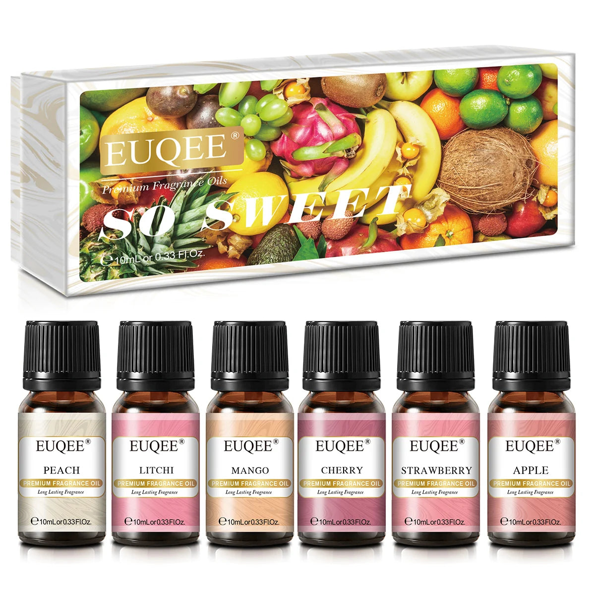 EUQEE 6pcs Fragrance Oils Set 10ml Aroma Oil Gift Box For Humidifier Diffuser Candle