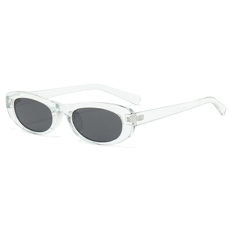 Fashion Cat Eye Sunglasses Women's Luxury Brand Small Oval Black