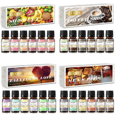 EUQEE 6pcs Fragrance Oils Set 10ml Aroma Oil Gift Box For Humidifier Diffuser Candle Soap Making Air Freshener