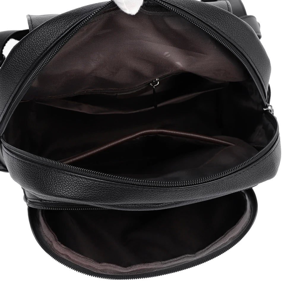 Luxury Designer Fashion Backpack Pu Leather Female Large Capacity Travel Bagpack