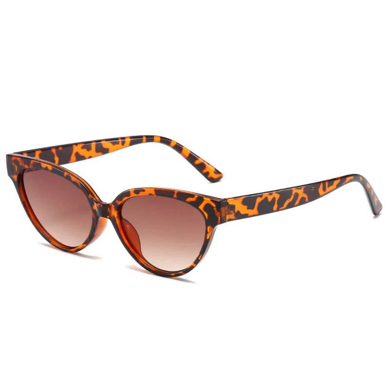 SO&EI New Small Cat Eye Jelly Color Sunglasses Women Fashion Gradient Shades UV400 Men Retro Trending Tea Sun Glasses