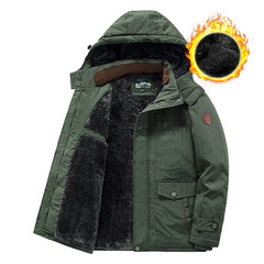 Winter Thicken Warm Men's Winter Jackets Casual Zipper Up Fleece Lining Jacket Windproof Thermal Parka Coat Outwear Clothing