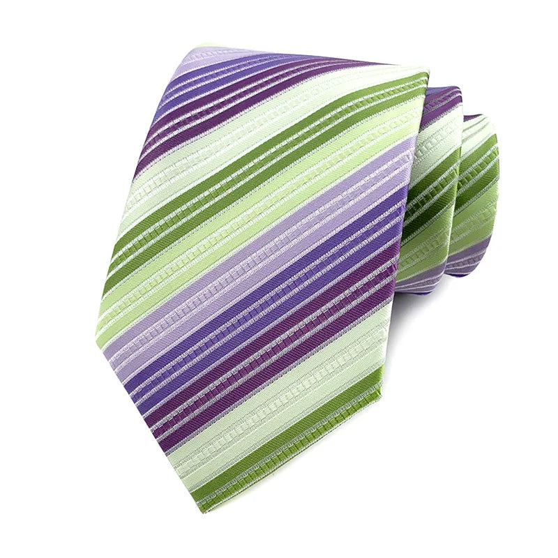 Luxury 8CM Mens Tie Necktie Striped Stripes Ties For Man Groom Jacquard Woven Neck Tie For Business Wedding Party