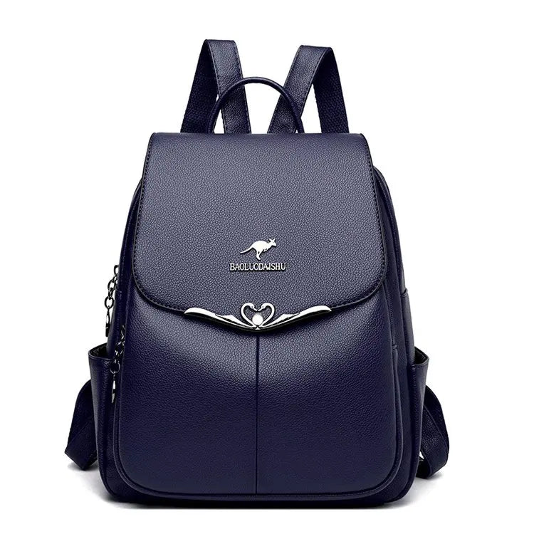 Luxury Designer Fashion Backpack Pu Leather Female Large Capacity Travel Bagpack