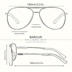 BARCUR Polarized Women Men Gradient Metal Pilot UV400 Female Gafas Oculos De Sol Masculino (With Case) with gifts box Mother's Day/give gifts