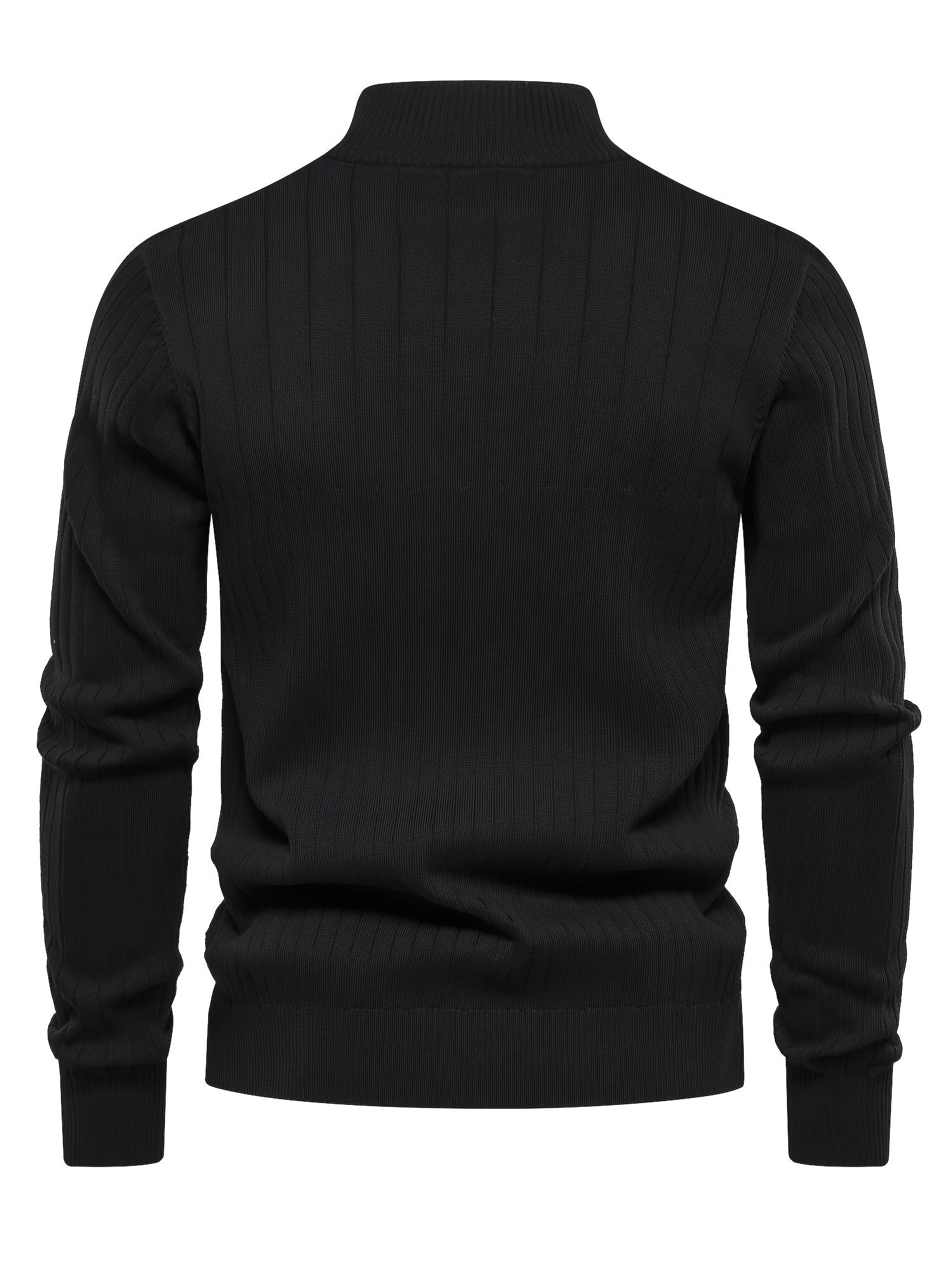 Men's Casual Cotton Warm Slightly Stretch Half Zipper Stand Collar Pullover Sweater For Men Fall Winter