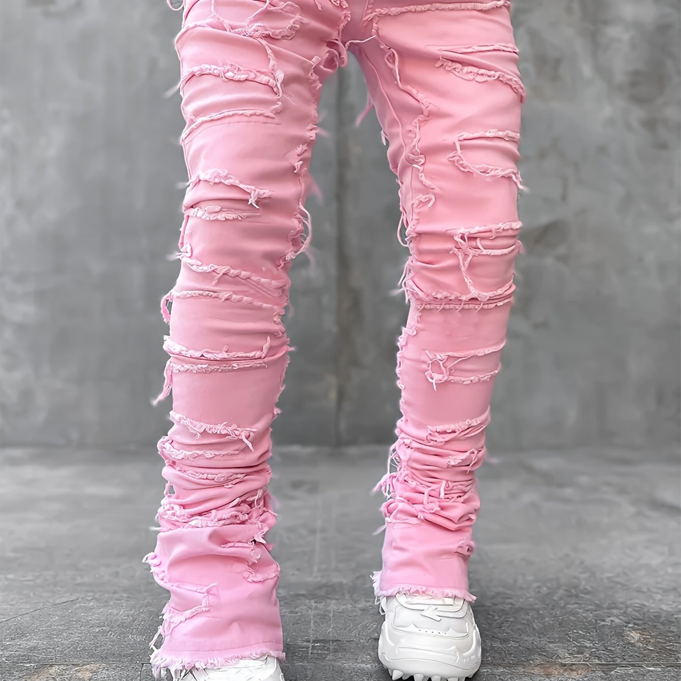 Men'S Casual Stretch Faux Denim with Creative Tassel Decoration, Tailored for a Slim Fit, Embodying Street Style for Hip-Hop And Skate Culture, Men Jean For Men, Black Jean Men, Pant For Men Jean, Men Skinny Jean, White Jean