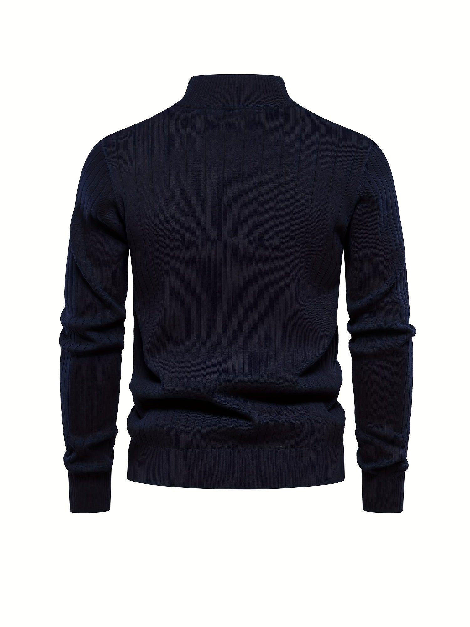 Men's Casual Cotton Warm Slightly Stretch Half Zipper Stand Collar Pullover Sweater For Men Fall Winter