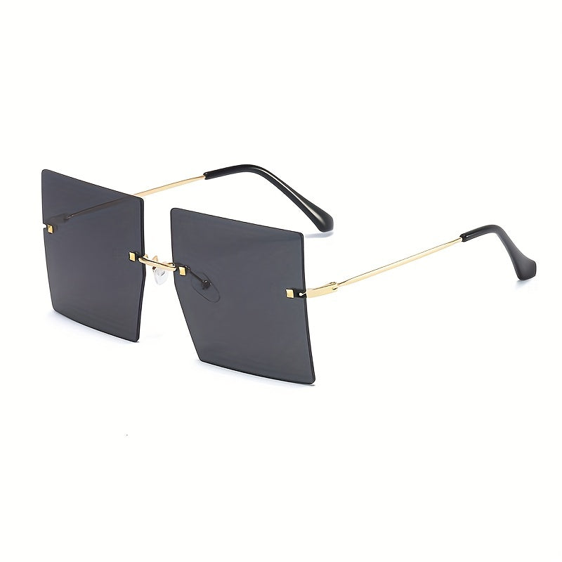 Oversized Gradient Sun Shades - Frameless Design, Trendy Gradient Lenses, Stylish Unisex Glasses - Perfect for Summer Outings, Beach Party Essential for Women and Men