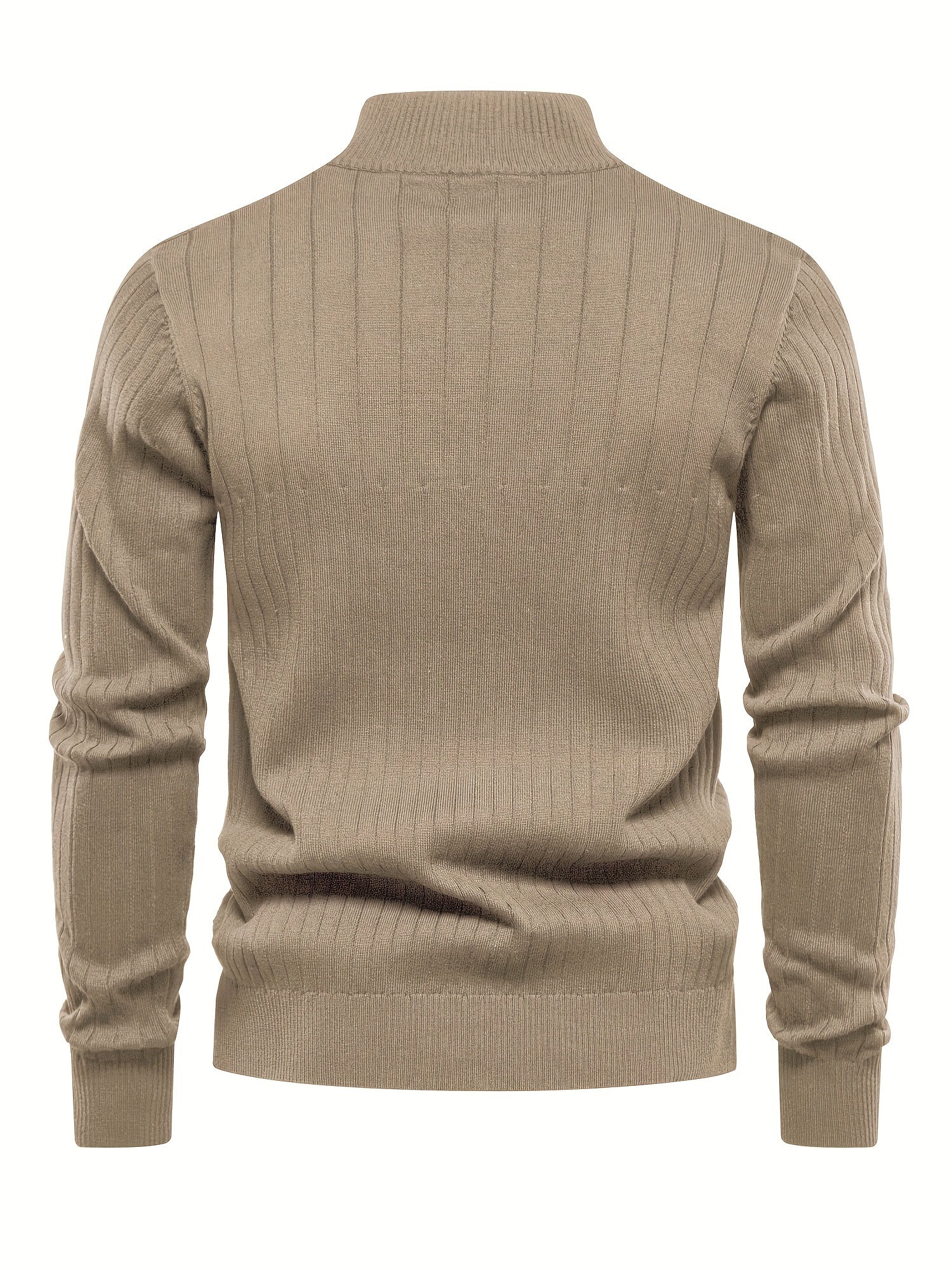 Men's Casual Cotton Warm Slightly Stretch Half Zipper Stand Collar Pullover Sweater For Men Fall Winter