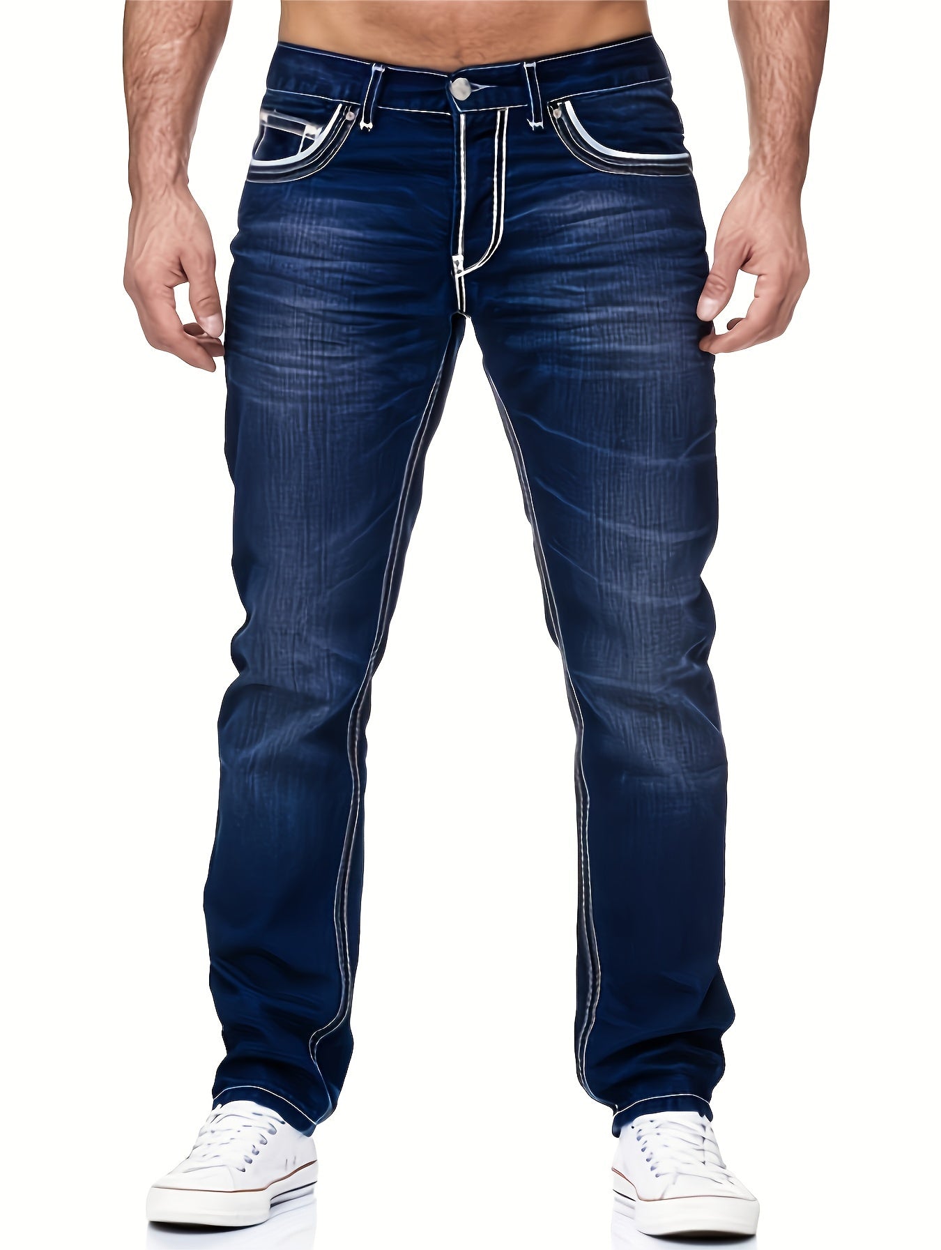 Comfy Street Style Denim Pants - Distressed, With Multiple Pockets, Fashionable and Casual Wear for Men
