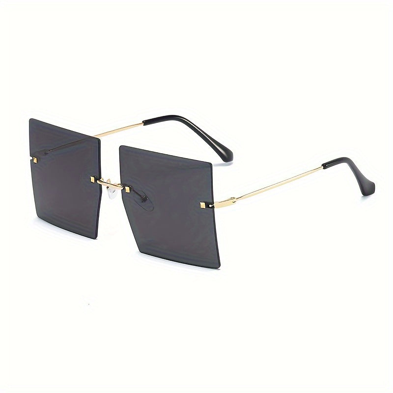Oversized Gradient Sun Shades - Frameless Design, Trendy Gradient Lenses, Stylish Unisex Glasses - Perfect for Summer Outings, Beach Party Essential for Women and Men