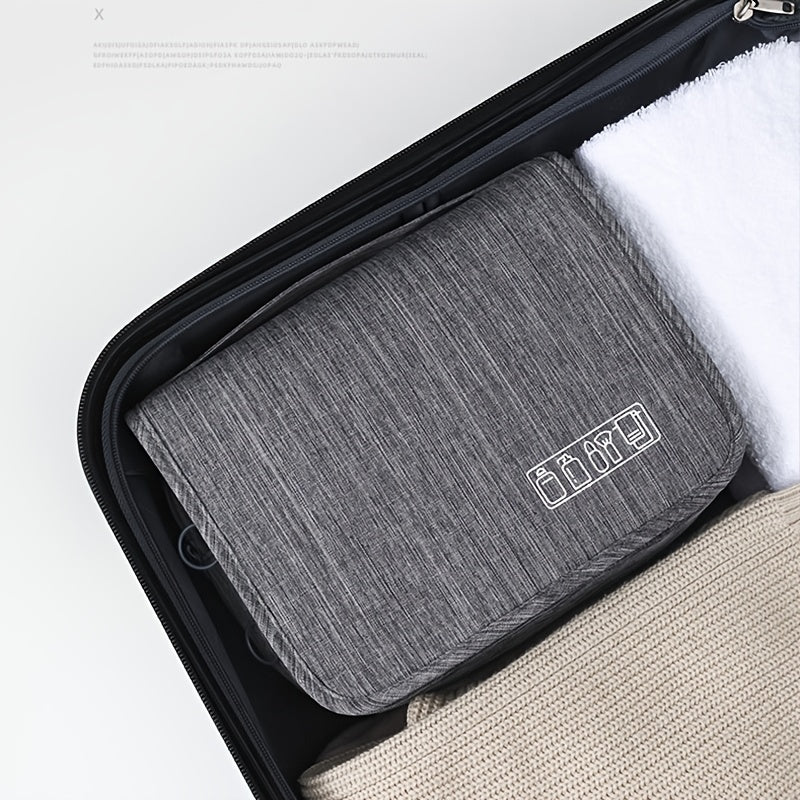 Large Capacity Travel & Business Makeup Organizer Bag - Durable Polyester, Wet & Dry Separation Design, Multiple Compartments for Cosmetics, Toiletries, And Accessories, Ideal for And Women, Travel Organizer|Sleek Organizer|D