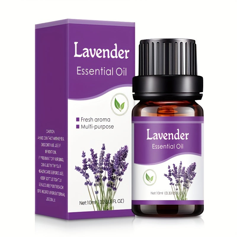 10ml Essential Oil Set - Relaxing Lavender, Uplifting Lemongrass, Romantic Rose - Fragrance Oils for Diffuser, Humidifier - Nourishing Skin and Hair, All Skin Types, Alcohol-Free, For Home, Bathroom, Office Use