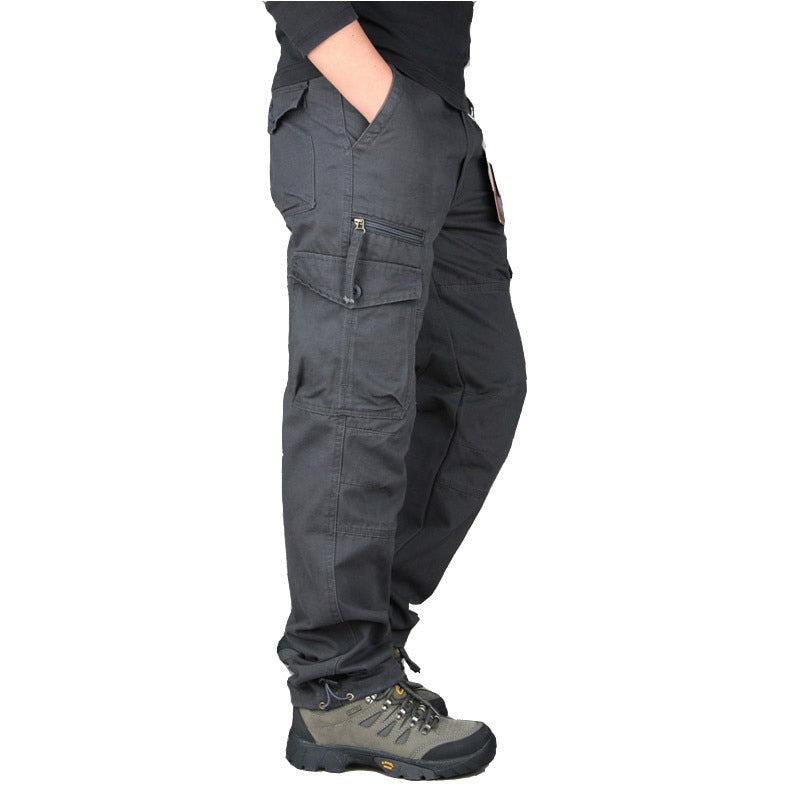 Men Cargo Pants Multi Pockets Military Tactical Pants Men Outwear Streetwear Army Straight Slacks Casual Long Trousers