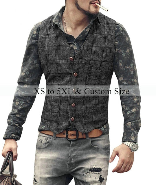 mens suit vests men brown black waistcoat vest man plaid steampunk jacket striped tweed v-neck slim fit gilet wedding clothing