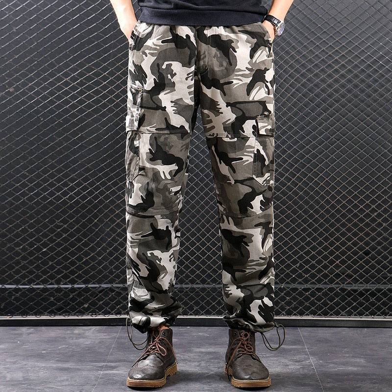 Men Cargo Pants Multi Pockets Military Tactical Pants Men Outwear Streetwear Army Straight Slacks Casual Long Trousers