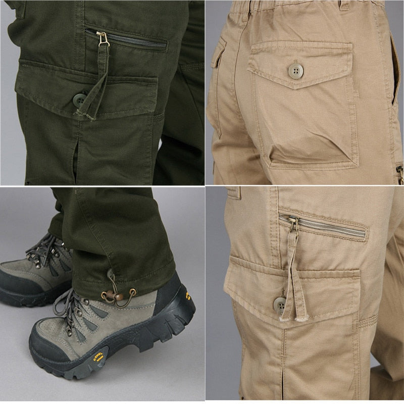 Men Cargo Pants Multi Pockets Military Tactical Pants Men Outwear Streetwear Army Straight Slacks Casual Long Trousers