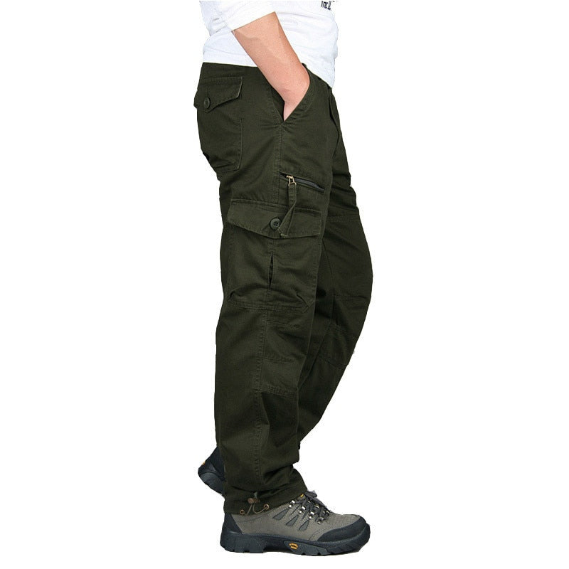 Men Cargo Pants Multi Pockets Military Tactical Pants Men Outwear Streetwear Army Straight Slacks Casual Long Trousers