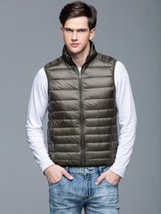 Spring Man Duck Down Vest Ultra Light Jackets Men Fashion Sleeveless Outerwear Coat Autumn Winter Coat 90% White Duck Down