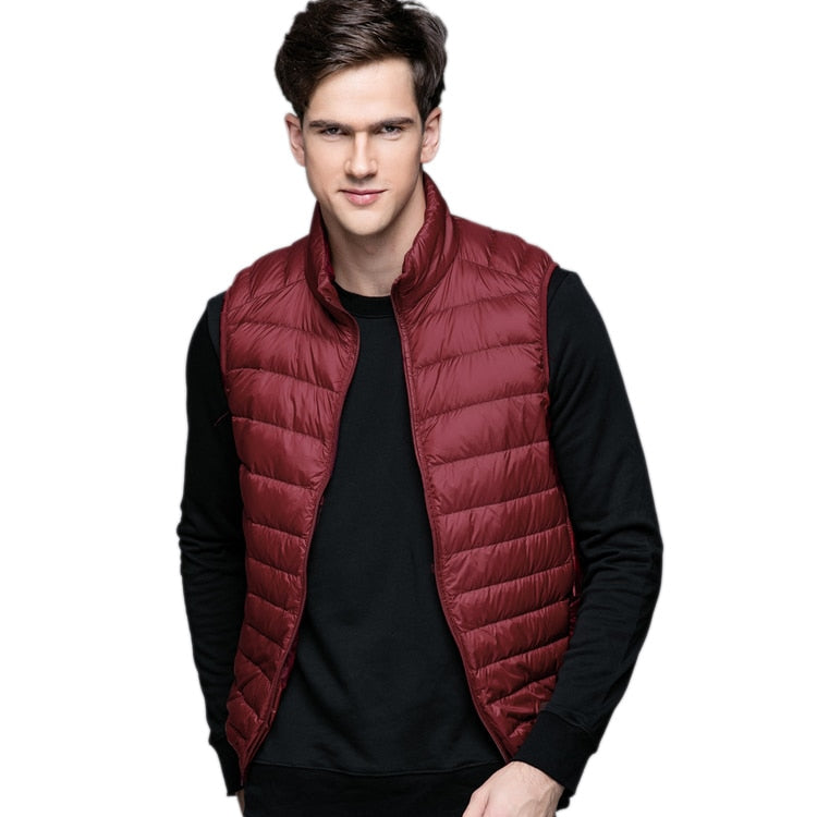 Spring Man Duck Down Vest Ultra Light Jackets Men Fashion Sleeveless Outerwear Coat Autumn Winter Coat 90% White Duck Down