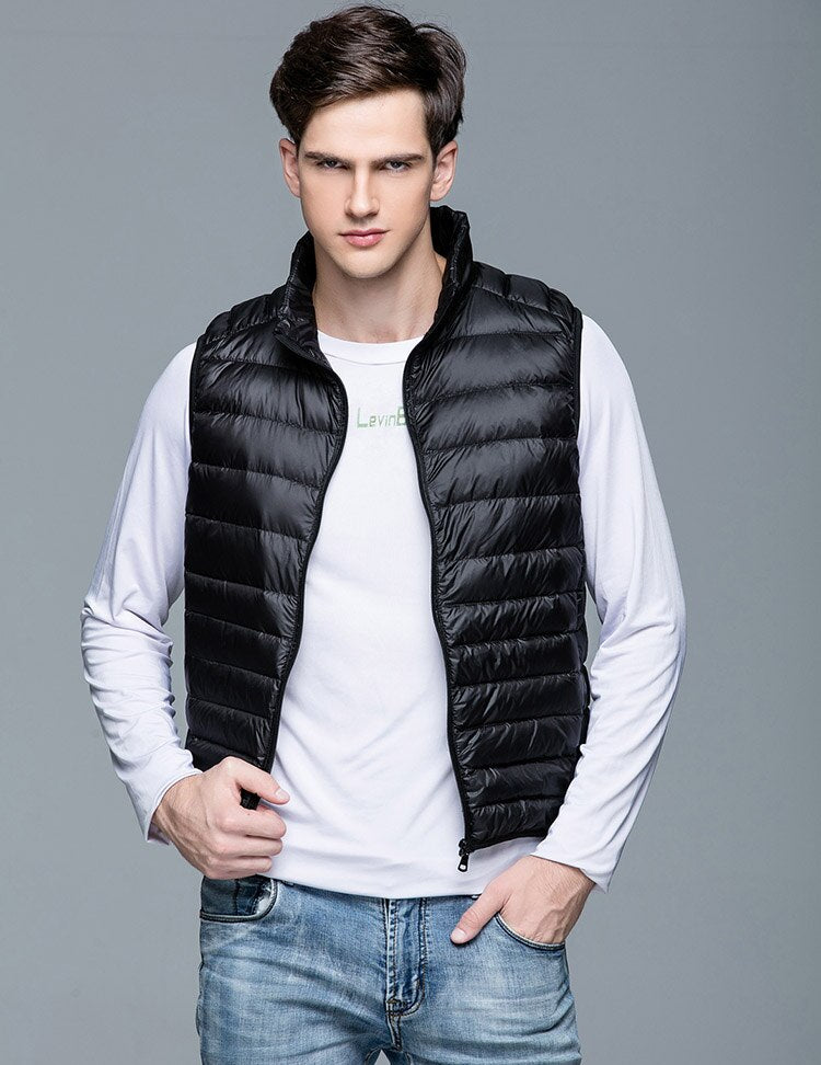 Spring Man Duck Down Vest Ultra Light Jackets Men Fashion Sleeveless Outerwear Coat Autumn Winter Coat 90% White Duck Down