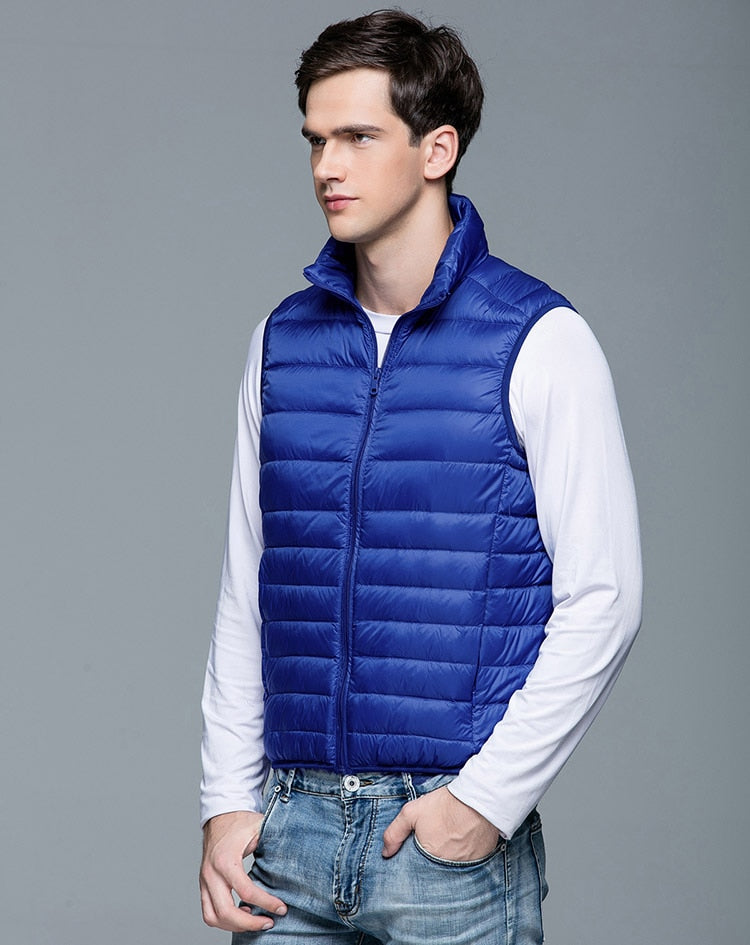 Spring Man Duck Down Vest Ultra Light Jackets Men Fashion Sleeveless Outerwear Coat Autumn Winter Coat 90% White Duck Down