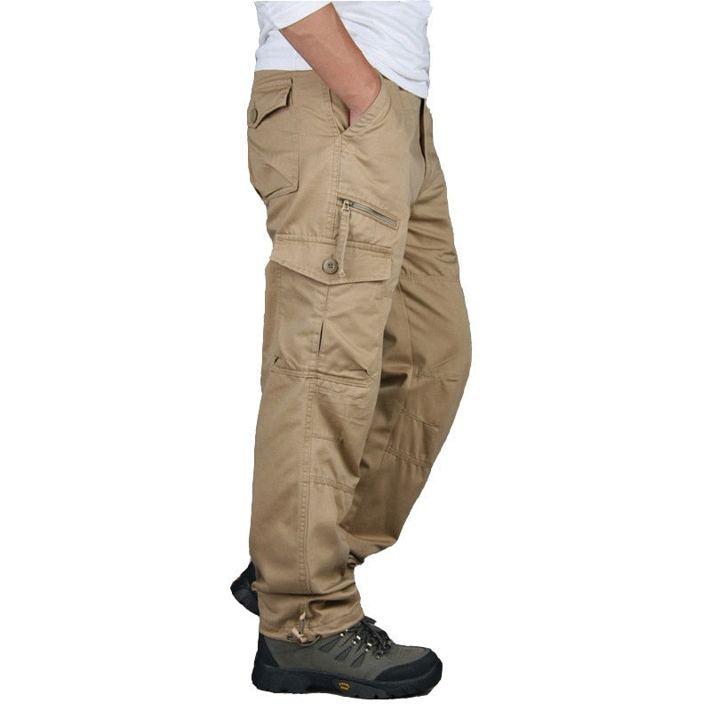 Men Cargo Pants Multi Pockets Military Tactical Pants Men Outwear Streetwear Army Straight Slacks Casual Long Trousers