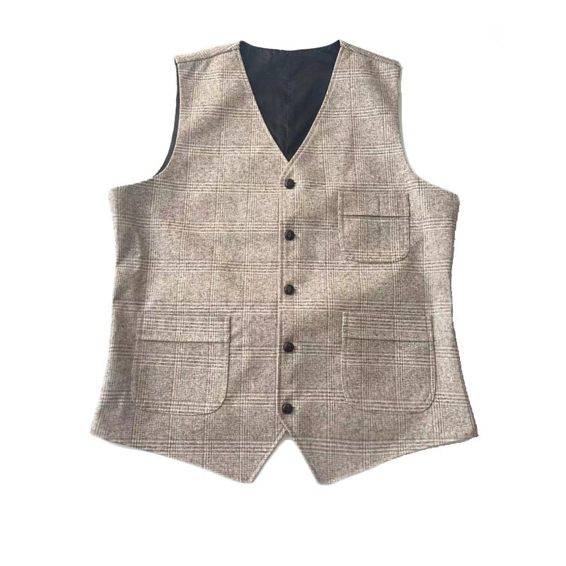 mens suit vests men brown black waistcoat vest man plaid steampunk jacket striped tweed v-neck slim fit gilet wedding clothing