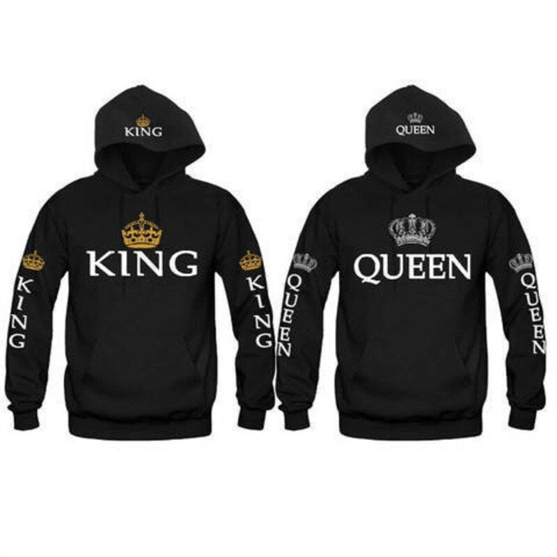 Women Men Hoodies Pullovers Tracksuits King Queen Printed Sweatshirt Lovers Couples Hoodie Hooded Sweatshirt