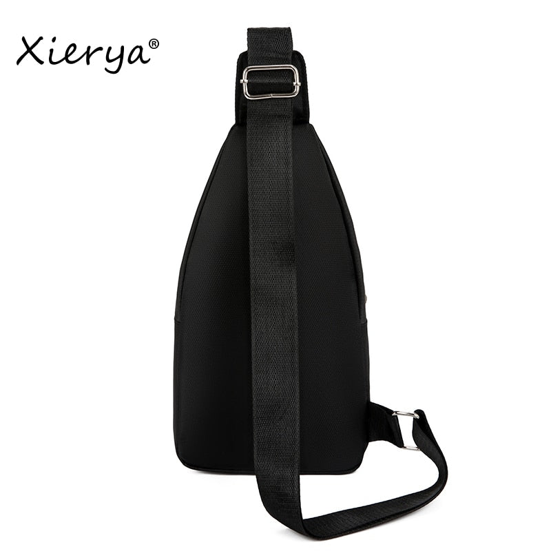 Xierya Men Crossbody Bag Simple Storage Bag for Travel Outdoor Small Black Messenger Bags Coffee Shoulder Bag Solid Color Pocket